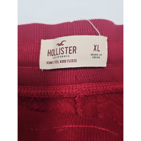 Hollister Jogger Red Sweatpants Fleece Elastic Waist Drawstring Men's Xtra Large - Picture 3 of 9